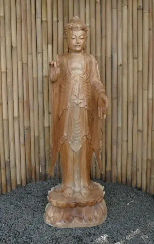 Product image of the product “Standing buddha made from suar wood, 150cm Height ”